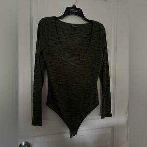 Dark Green Long Sleeve Express Body Suit
